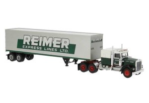 Brekina 86258 - HO Scale Kenworth W900 Semi Tractor w/Sleeper Cab and Van Trailer - Assembled -- ...