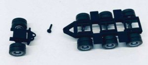 Herpa Models 5525 - HO Lowboy Tri-Axle Booster w/Integrated Rear Axle -- 2 Sets