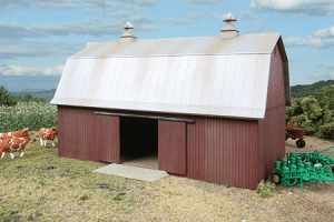 Walthers Cornerstone 3330 - HO Scale Meadowhead Barn -- Kit - 7 x 4-1/2 x 4-5/16" 18 x 11.5 x 11c...