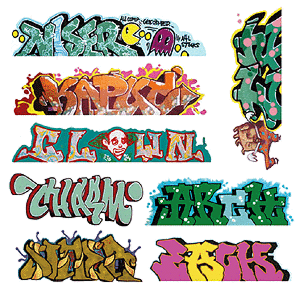 Blair Line 1248 - N Scale Modern Tagger Graffiti Decals - Set #5 (8pcs)