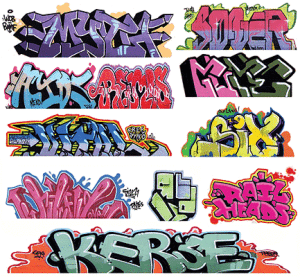 Blair Line 1257 - N Scale Modern Tagger Graffiti Decals - Set #8 (10pcs)
