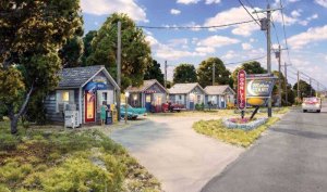 Woodland Scenics 5073 - HO Moonlite Motor Court - Built-&-Ready(R) Landmark Structure(R) -- Inclu...