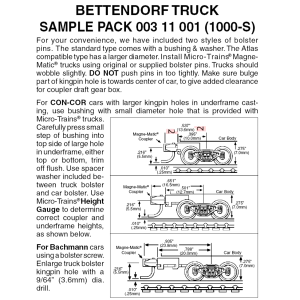Micro Trains 003 11 001 - N Bettendorf Trucks Sampler Pack 3 Pair (1000-S)