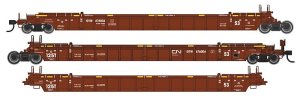 Walthers Mainline 55806 HO RTR - NSC Articulated 3-Unit 53' Well Car - Canadian National #676038
