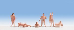 Noch 15843 - HO Nude Couples Sunbathing (3 standing 3 laying)