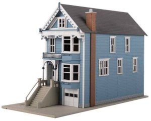 Walthers Trainline 953 - HO Scale Painted Lady House Victorian House -- Kit - 3-9/16 x 7-11/16 x ...