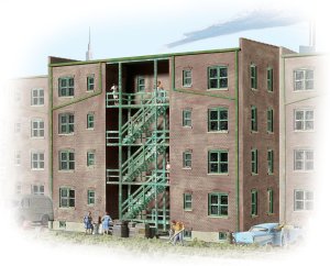 Walthers Cornerstone 3263 - N scale Parkview Terrace Background Building - Kit