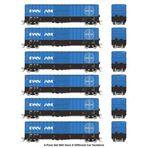 Rapido 198002 HO PC&F 5241 CUFT -  Boxcar -Pan Am (B&M) - 6 Pack - #1