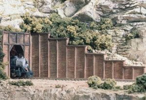 Woodland Scenics 1160 - N Scale Retaining Walls pkg(6; Unpainted Hydrocal(R) Castings) -- Timber