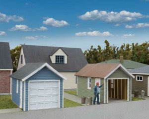 Walthers Cornerstone 3796 - HO Single-Car Garage - Kit (2pk)