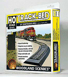 Woodland Scenics 1474 - HO Scale Track-Bed Roadbed Material -- Continuous Roll - 24' 7.3m