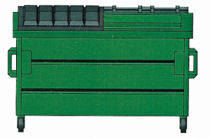 Hi-Tech Details 8002 - HO Scale Trash/Recycling Dumpster -- Kit (green) pkg(3)