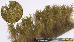 Martin Welberg Scenic Studios WB-FL/SCOL - Bushes (type B), olive green - 10 pcs