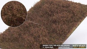 Martin Welberg Scenic Studios WB-SFFB - Bushes - Type F Low - Fall Brown - 2-24mm
