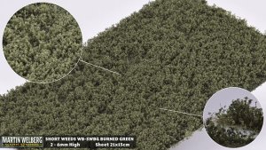 Martin Welberg Scenic Studios WB-SWBG - Short Weeds - Burned Green - 2mm-6mm