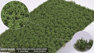 Martin Welberg Scenic Studios WB-SWSG - SPRING GREEN SHORT WEEDS