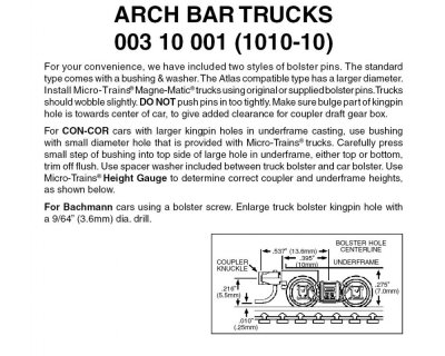 Micro Trains 001 10 006 - N Scale Universal Short-Shank Body-Mount Coupler - Bulk Pack Kit (10 Pa...
