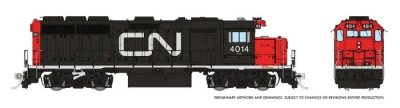 Rapido 40002 - HO EMD GP40 - DCC Ready - Canadian National (Large Noodle) #4015