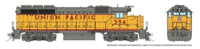 Rapido 40028 - HO EMD GP40 - DCC Ready - Union Pacific #594