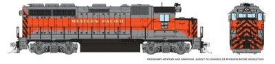 Rapido 40537 - HO EMD GP40 - DCC & Sound - Western Pacific (Zephyr) #3511