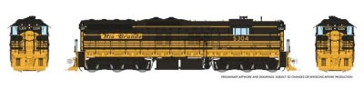 Rapido 50608 - HO EMD SD7 - DCC & Sound - Rio Grande (Bumble Bee) #5304