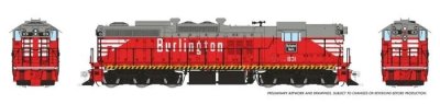 Rapido 50222 - HO EMD SD9 - DC/Silent - Chicago, Burlington & Quincy #831