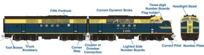 Rapido 53005 - HO EMD FT A+B Set - DC/Silent - AT&SF (Freight Scheme) #100L + 100A