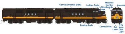 Rapido 53029 - HO EMD FT A+B Set - DC/Silent - Northern Pacific (NP Pine Tree Scheme) #5409D + 54...