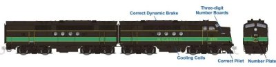 Rapido 53530 - HO EMD FT A+B Set - DC/DCC/Sound - Reading (Black & Green) #253A + 253B