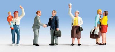 Walthers SceneMaster 6054 - HO Travelers Saying Farewell (6pcs)