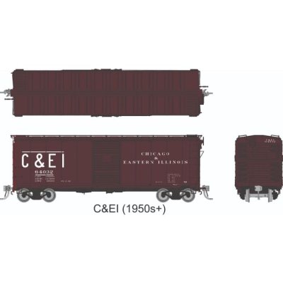Rapido 1011002-2 - HO 1937 AAR 40' Boxcar - Square Corner: Chicago & Eastern Illinois: Single Car...