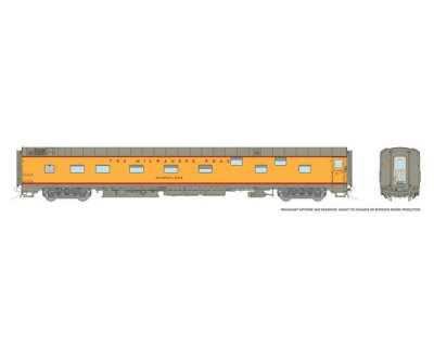 Rapido 606-101168 - HO Duplex Sleeper - Milwaukee Road - 1955 Yellow - Minnesota River