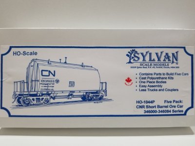 Sylvan Scale Models 1044P HO Scale - CNR Short Barrel Ore Car - Five Pack - Unpainted and Resin C...