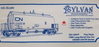 Sylvan Scale Models 1047P HO Scale - CNR Long Barrel Ore Car - Five Pack - Unpainted and Resin Ca...