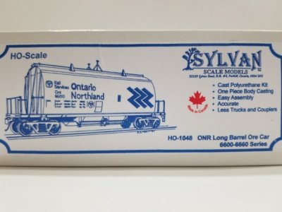 Sylvan Scale Models 1048 HO Scale - ONR Long Barrel Ore Car - Unpainted and Resin Cast Kit