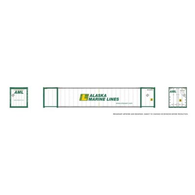 Rapido 1069001 - HO 53' high-cube Container (2-pack): Alaska Marine
