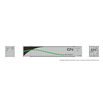 Rapido 1069004 - HO 53' high-cube Container (2-pack): CN - We Deliver (Green) #2