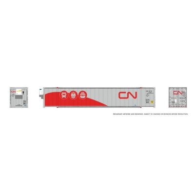 Rapido 1069005 - HO 53' high-cube Container (2-pack): CN - Tri-modal Scheme