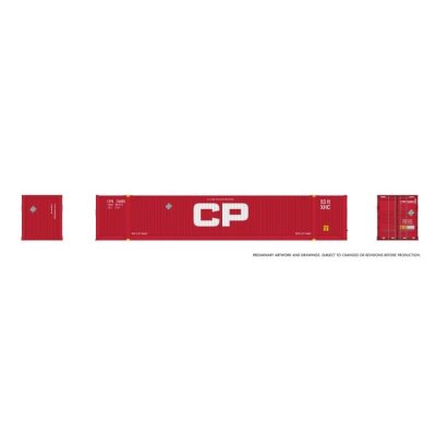 Rapido 1141001 - HO 53' Outside-Braced Container (2-pack): CP - Red