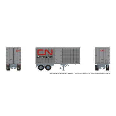 Rapido 1146013 - HO 26' Can-Car Trailer: CN Express/Messageries: #260144