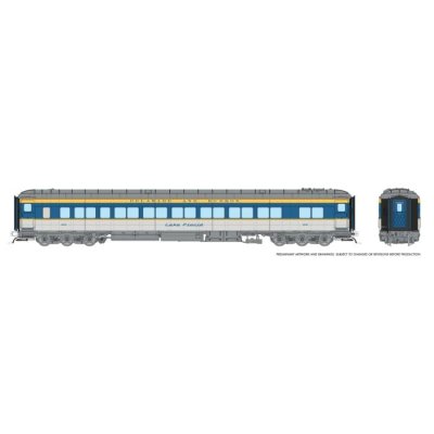 Rapido 125013 - HO Balloon Top Coach: D&H - Blue/Yellow/Gray Scheme: #202 Lake Placid
