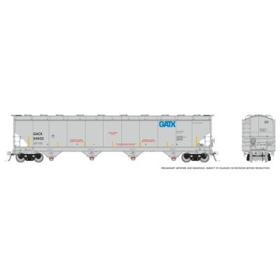 Rapido 136007 - HO Trinity 6241cuft Covered Hopper: GACX (General American Marks): 6-Pack
