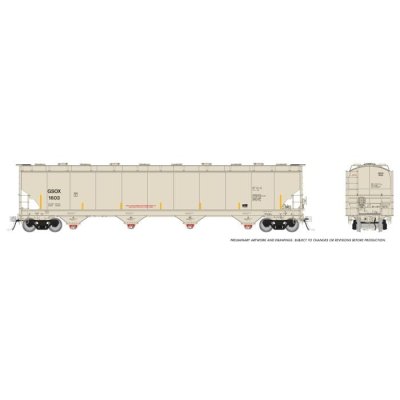 Rapido 136009 - HO Trinity 6241cuft Covered Hopper: GSOX (Sasol Chemicals): 6-Pack
