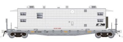 Rapido 138105 - HO F30A 50Ft Flat Car w/Sleeper Van - Norfolk Southern (NS MOW) (6pkg)