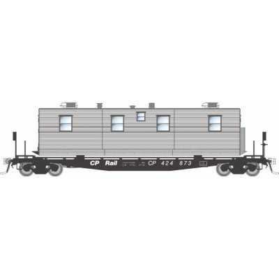 Rapido 138114-1 - HO F30A 50' Flat Car w/Camp Van: CP - MOW: Single Car  - #424825