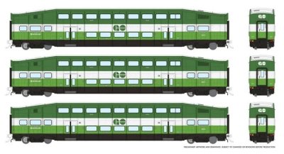 Rapido 146042 - HO BiLevel Commuter Car - GO Transit/ Metrolinx - Set #3