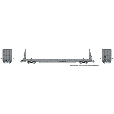 Rapido 147097 - HO 66ft Bulkhead Flatcar - Undecorated (Early Version)