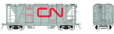 Rapido 149010-3 - HO Enterprise 2-Bay Covered Hopper - Canadian National (MOW Grey) #53351