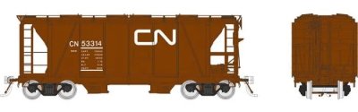 Rapido 149011 - HO Enterprise 2-Bay Covered Hopper - Canadian National (MOW Red) (3pkg) #1