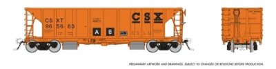 Rapido 158008-6 - HO NSC Ballast Hopper - CSX #965685